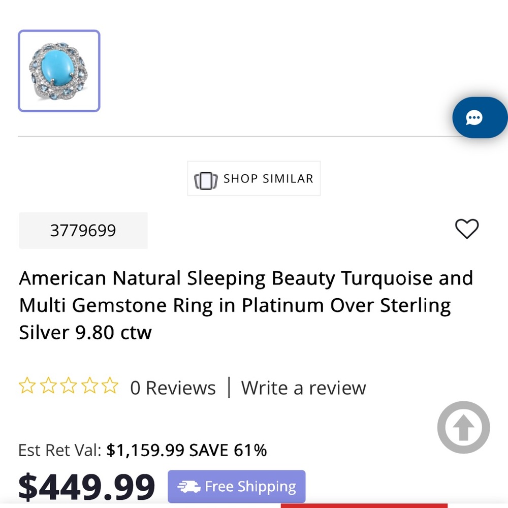 VIDEO / 9.80 Cttw Sterling Silver 925 Arizona Sleeping Beauty Turquoise Ring - Picture 8 of 8